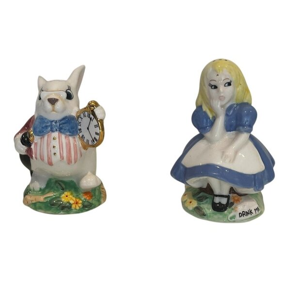 New Alice In Wonderland Cardew Design Ceramic Teapot + Salt & Pepper Shakers Set - Picture 15 of 15